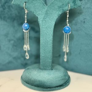 Blue Chalcedony Sterling Silver Earrings.  Very delicate and lightweight.